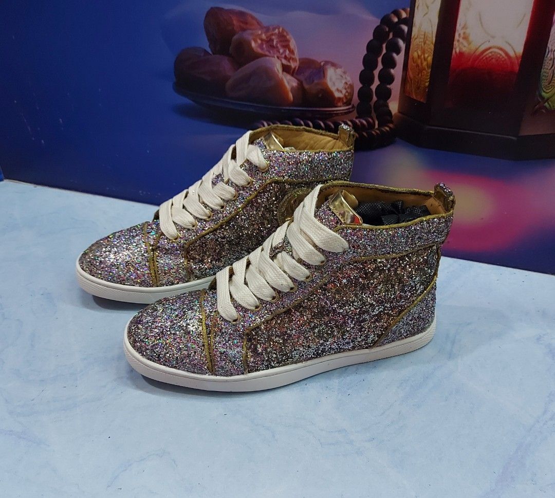 Glitter trainers Christian Louboutin Silver size 37 EU in Glitter - 32524048