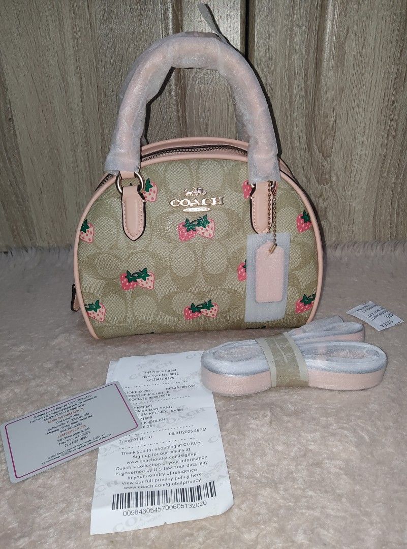 Coach sydney satchel (Category: Luxury Bags & Wallets) located in Quezon City. Submitted by geebags (Listing ID 1237075745, Image 1). Description: For declutter COACH SYDNEY SATCHEL STRAWBERRY CANVASS From COACH OUTLET good as bnew no issue pwede pa ipang gift with sling dust bag care card see pics to appreciate...