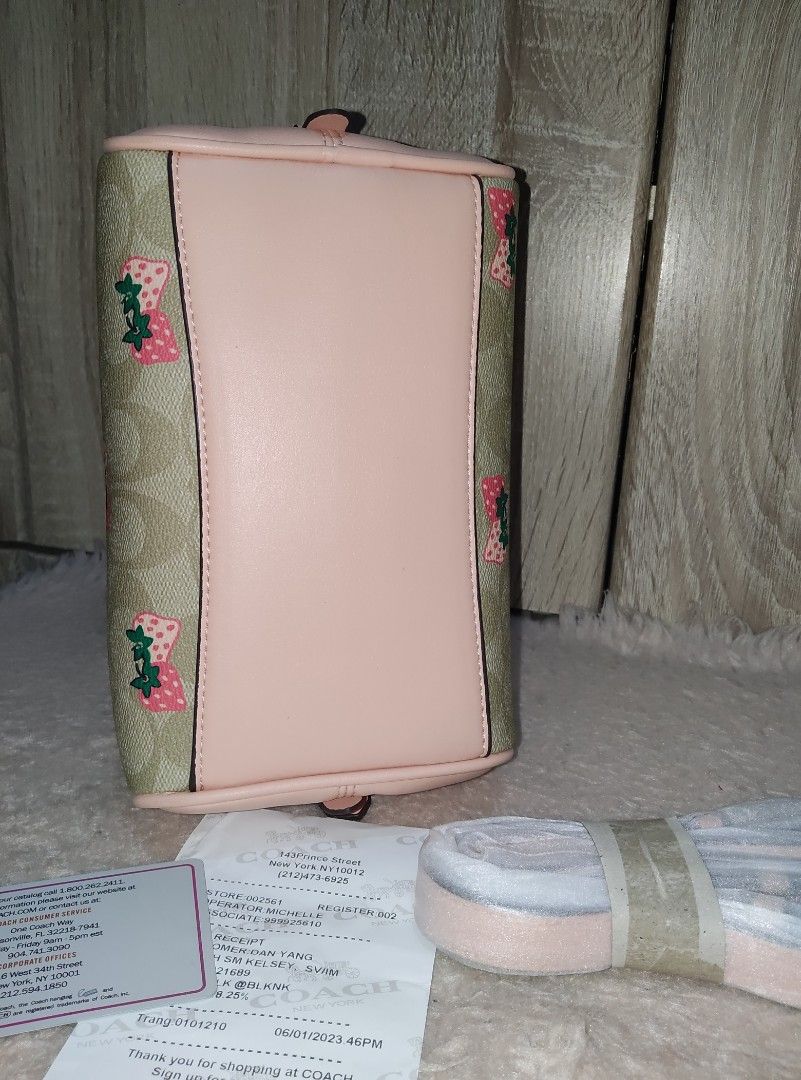 Coach sydney satchel (Category: Luxury Bags & Wallets) located in Quezon City. Submitted by geebags (Listing ID 1237075745, Image 3). Description: For declutter COACH SYDNEY SATCHEL STRAWBERRY CANVASS From COACH OUTLET good as bnew no issue pwede pa ipang gift with sling dust bag care card see pics to appreciate...