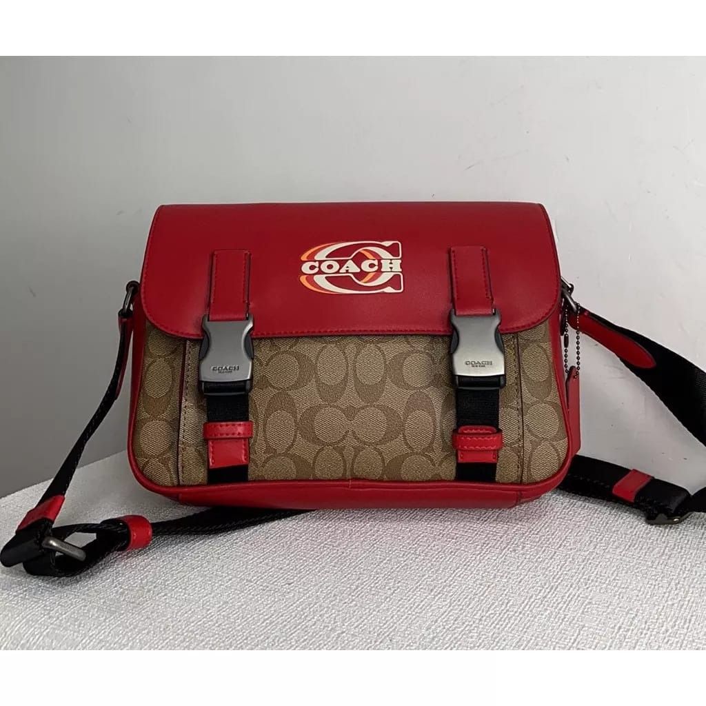 Coach Track Crossbody In Colorblock Signature Canvas With Coach