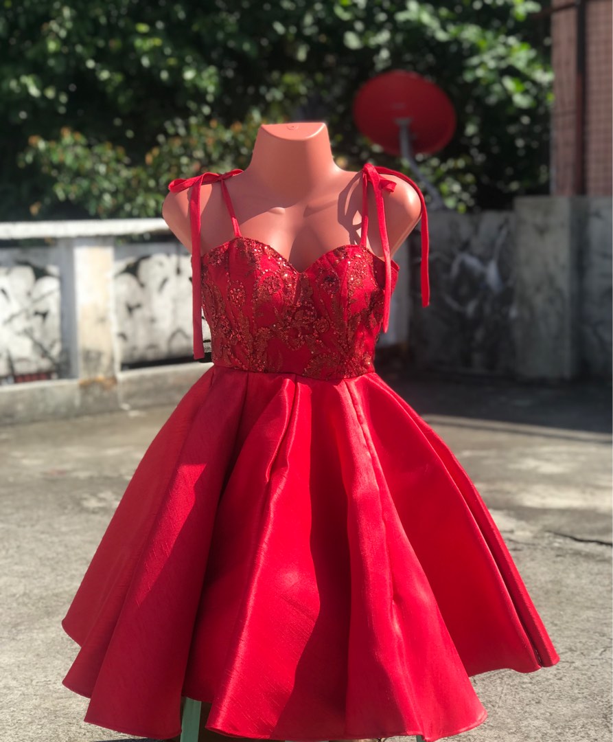 Buy Designer Red Midi Dress Online for Women at Offer Price