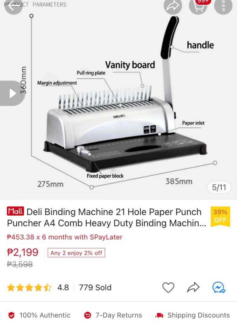 Comb binding machine, Hobbies & Toys, Stationary & Craft, Craft