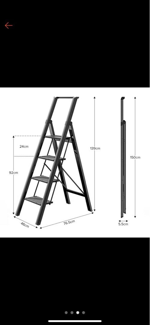 Compact foldable 4 step ladder