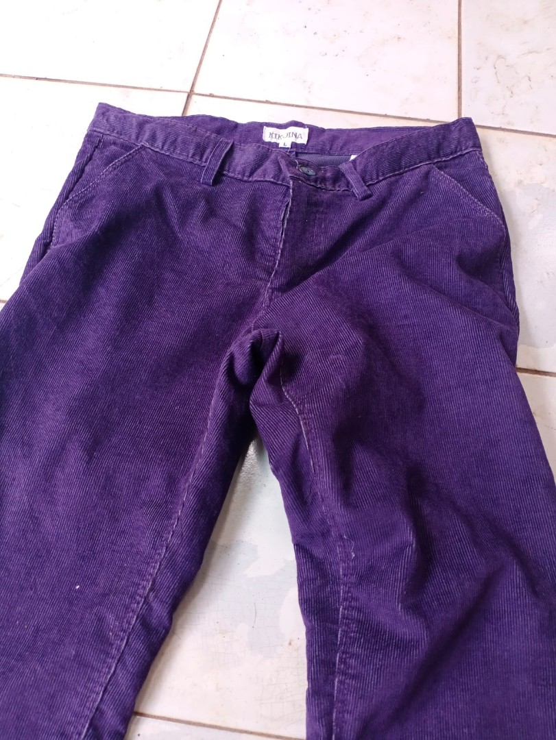 Corduroy pants purple, Fesyen Wanita, Pakaian Wanita, Bawahan di Carousell