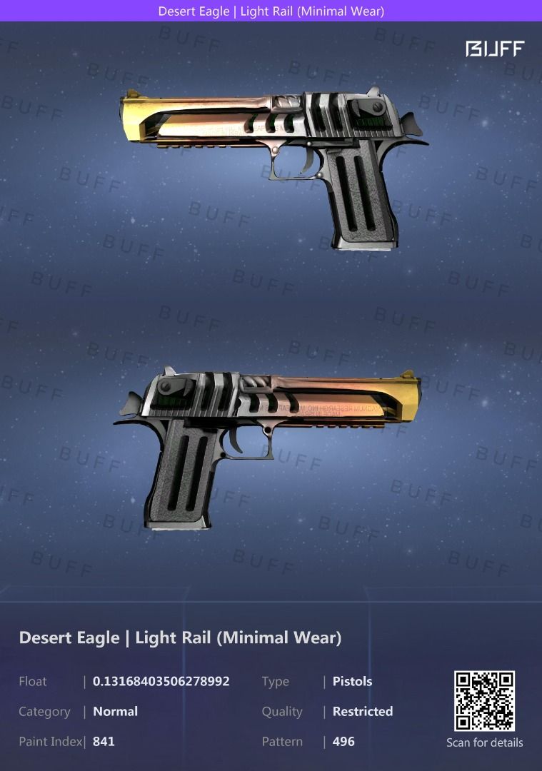 CSGO Desert Eagle Light Rail (Minimal Wear), Video Gaming, Gaming