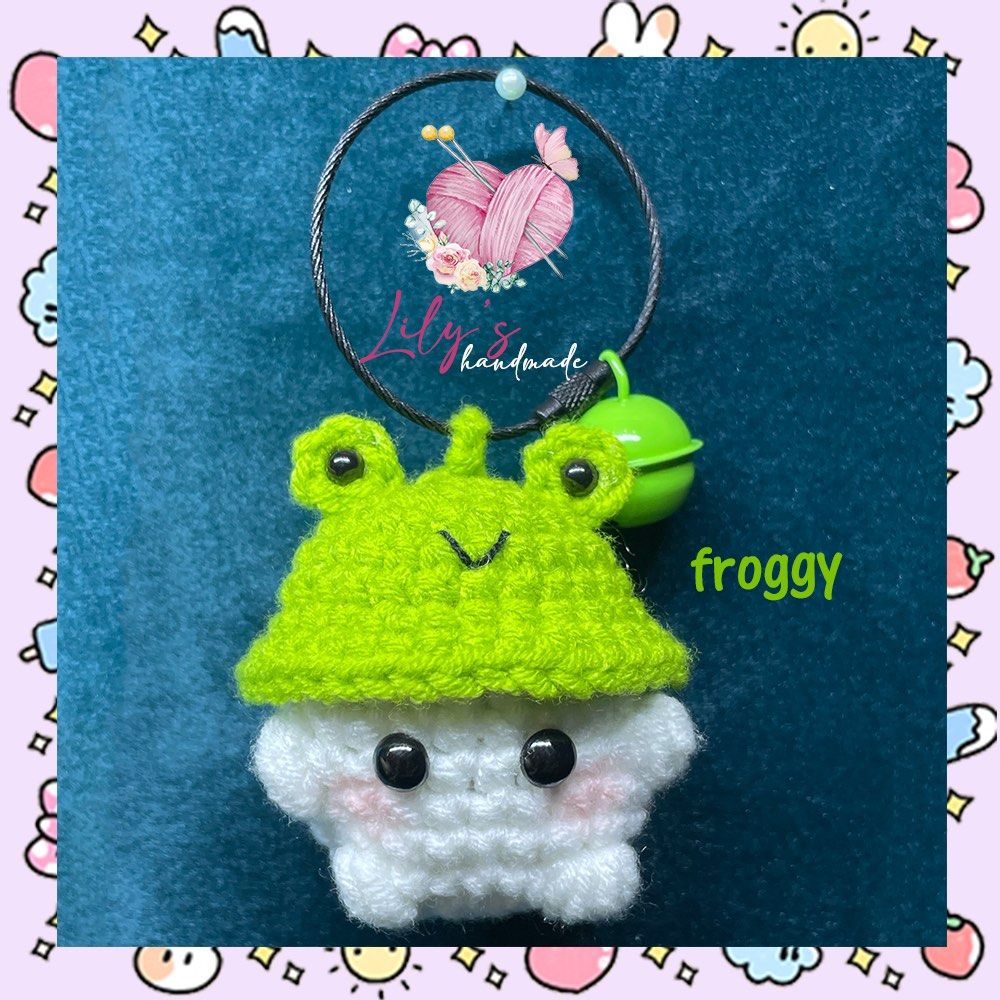 Handmade Cute Baby Mushroom Crochet Amigurumi Keychain, Hobbies & Toys