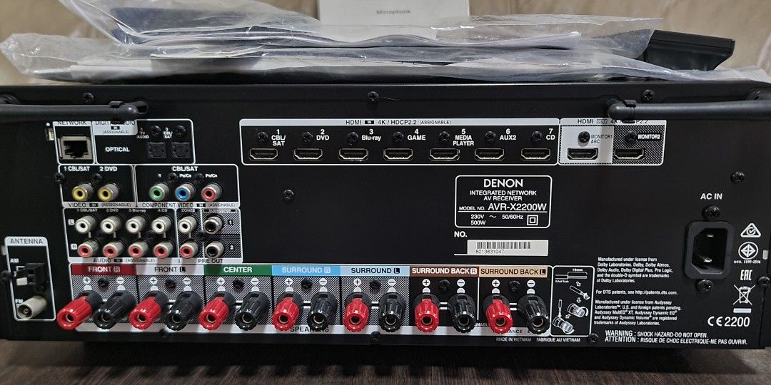 DENON AVR X2200W DOLBY ATMOS AV RECEIVER, Audio, Soundbars, Speakers