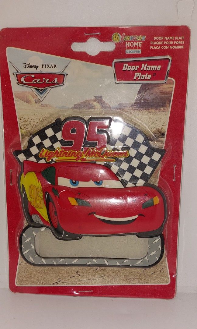 Disney Cars Lightning Mcqueen Collectible Door Name Plate Collection