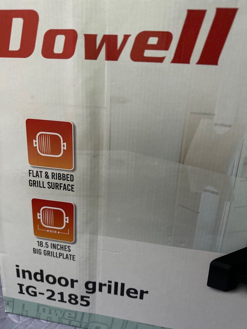 Dowell Indoor Griller (Category: BBQ, Grills & Hotpots) located in Taguig. Submitted by __albert10 (Listing ID 1237067066, Image 1). Description: With DOWELL Appliances, we cook well, refresh well, clean well, wash well, look well. Because DOWELL does it all well. We assured that our daily task are completed efficiently, giving us more time to ourselves and to our loved ones. That’s bringing goodness to life! Flat and ribbed grill surface 18.5 in