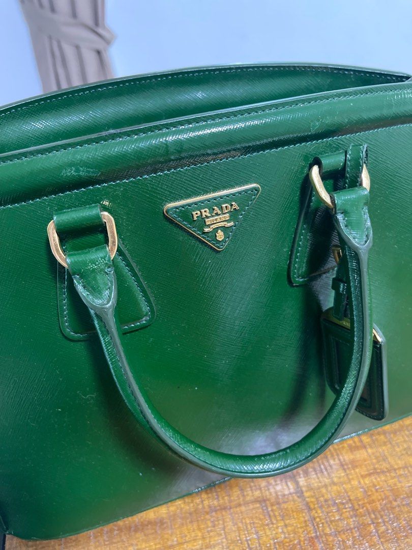 Emerald green Prada Bag leather bag