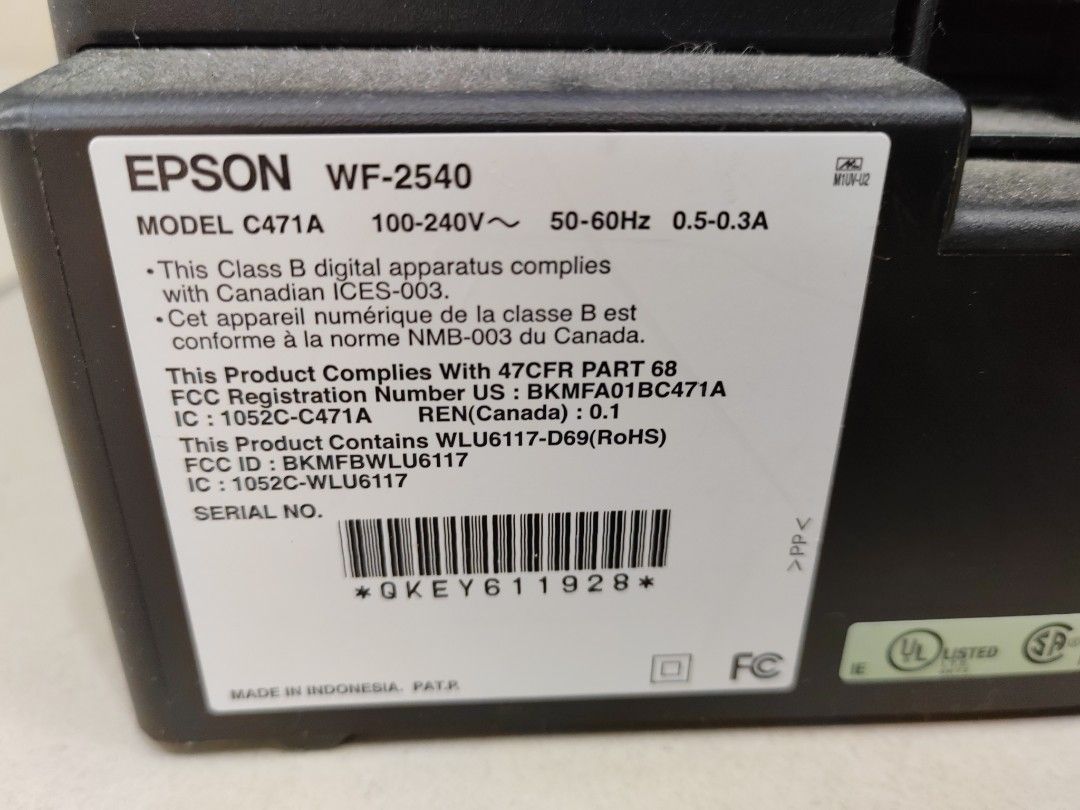 !!Faulty/Rosak!! EPSON printer (WF2540), Computers & Tech, Printers