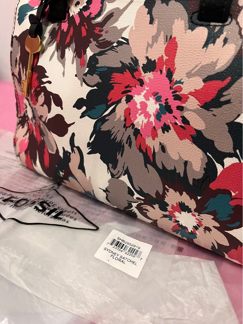 Fossil Rachel Satchel Pink Floral Bag