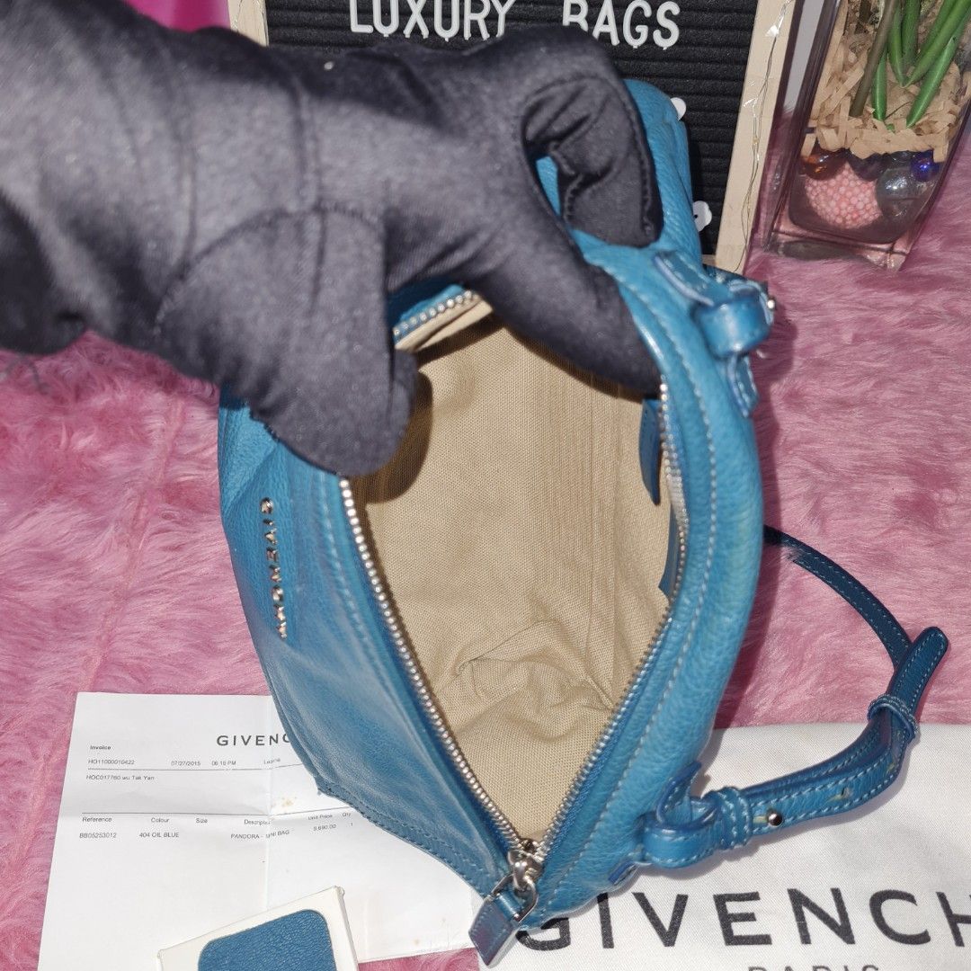 Givenchy Pandora Small Oil Blue (Category: Luxury Bags & Wallets) located in Santo Tomas. Submitted by averycassi01874 (Listing ID 1237127257, Image 2). Description: rare color with dust bag, leather swatch and receipt.