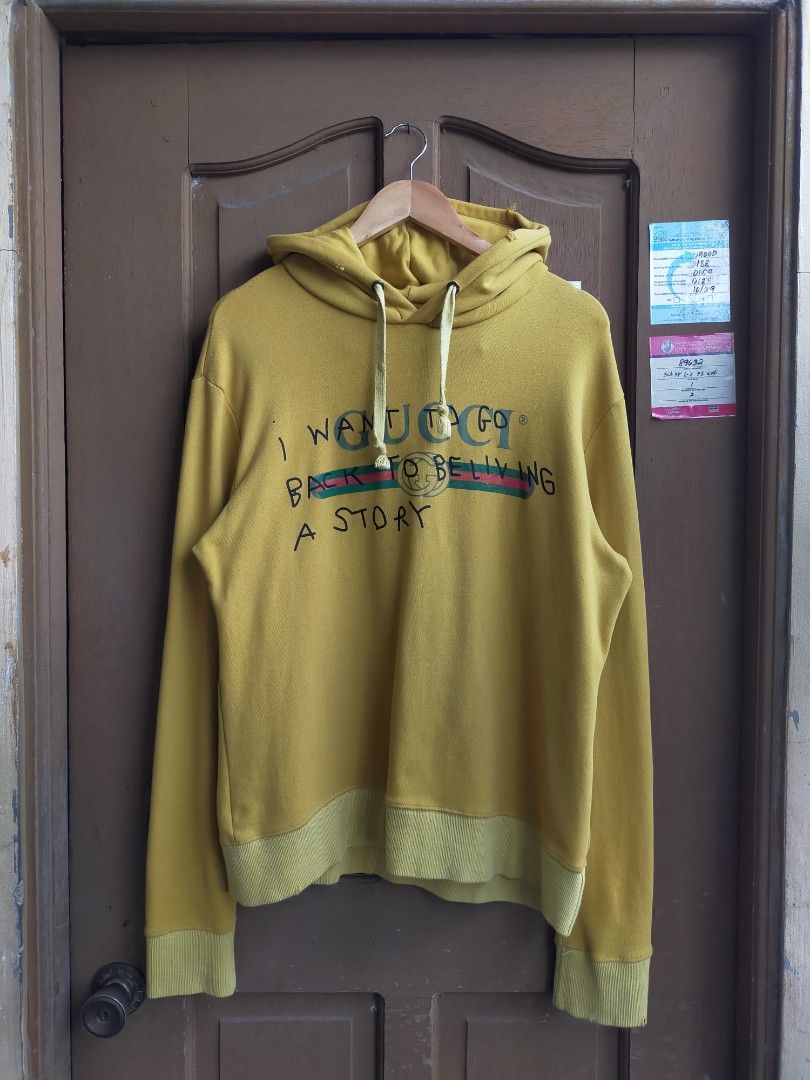Gucci I Want To Go Back To Believing A Story Hoodie Yellow
