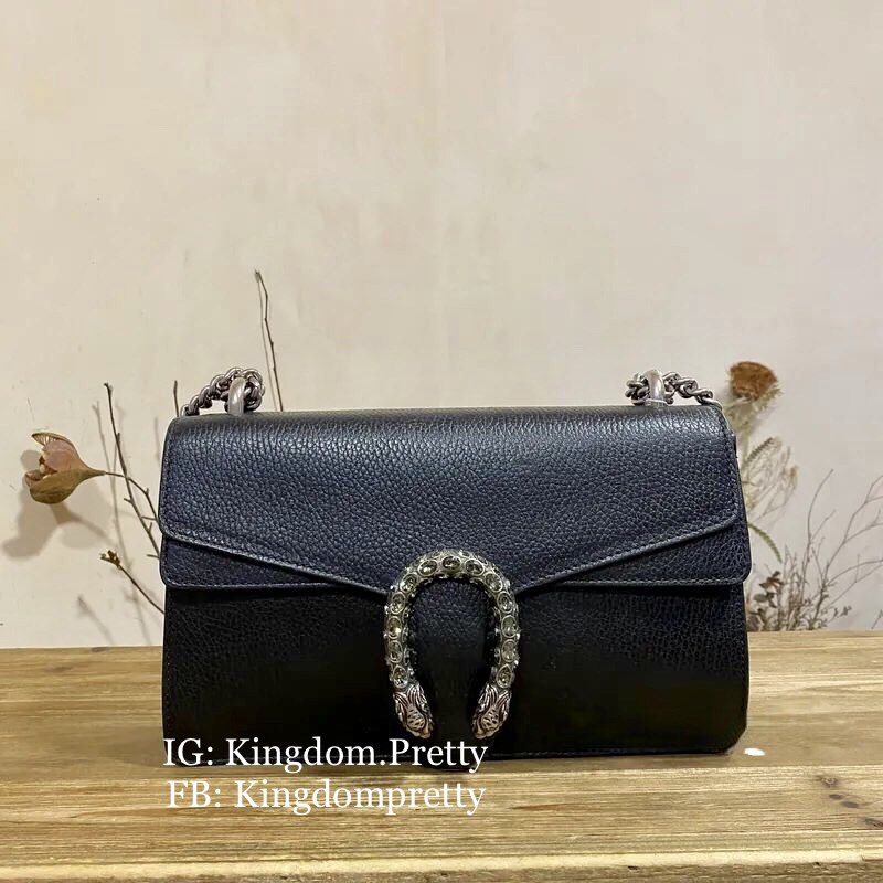 Gucci dionysus 2025 black leather medium