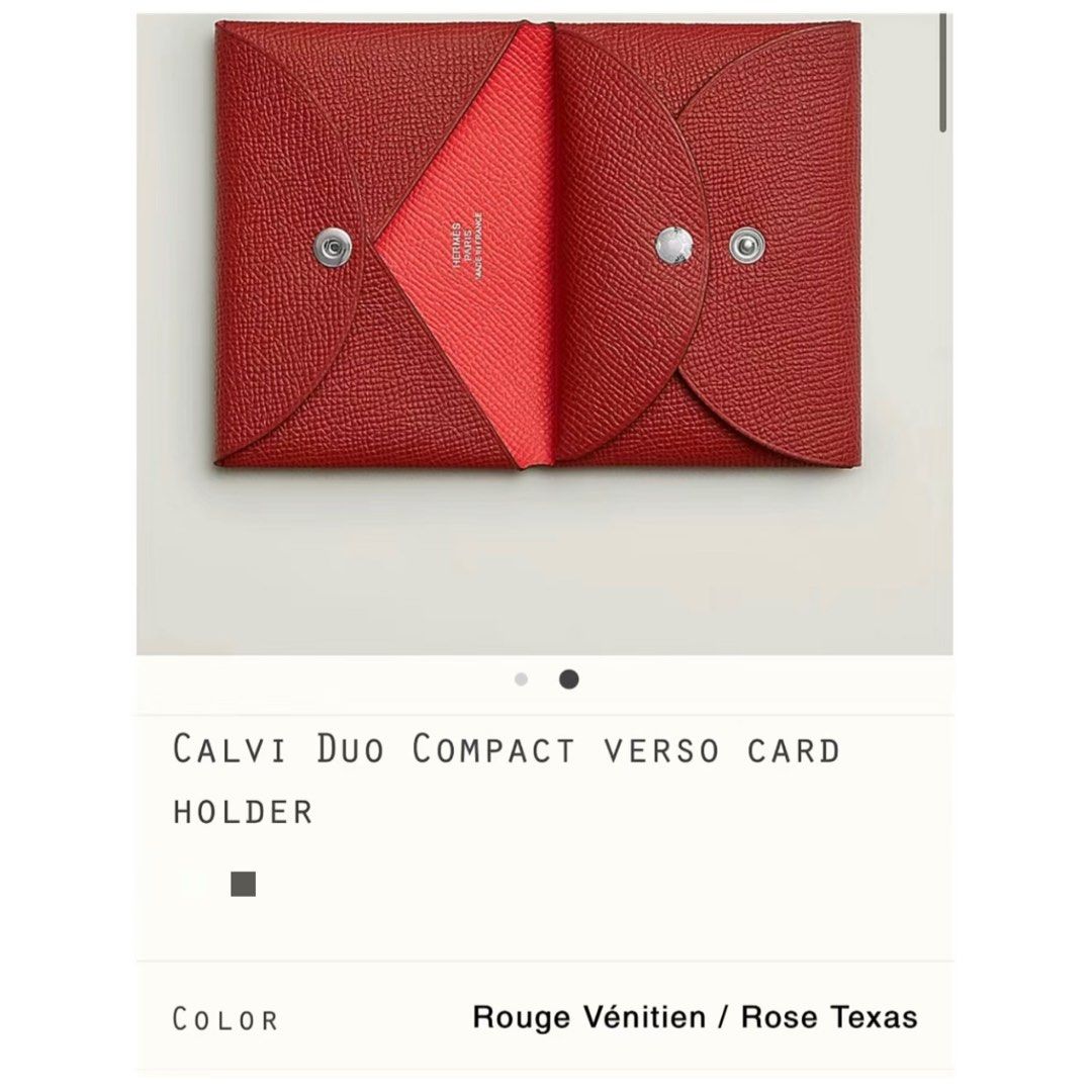 BNIB Calvi Duo verso card holder Hermes, Luxury, Bags & Wallets on Carousell