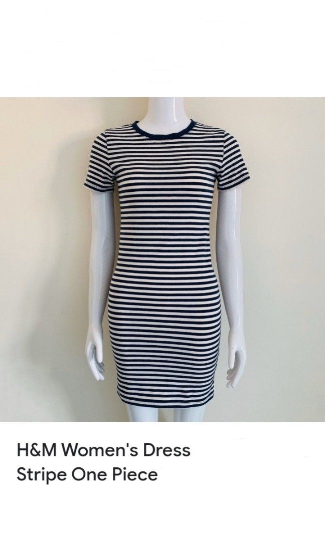 H and m black and cheap white striped dress