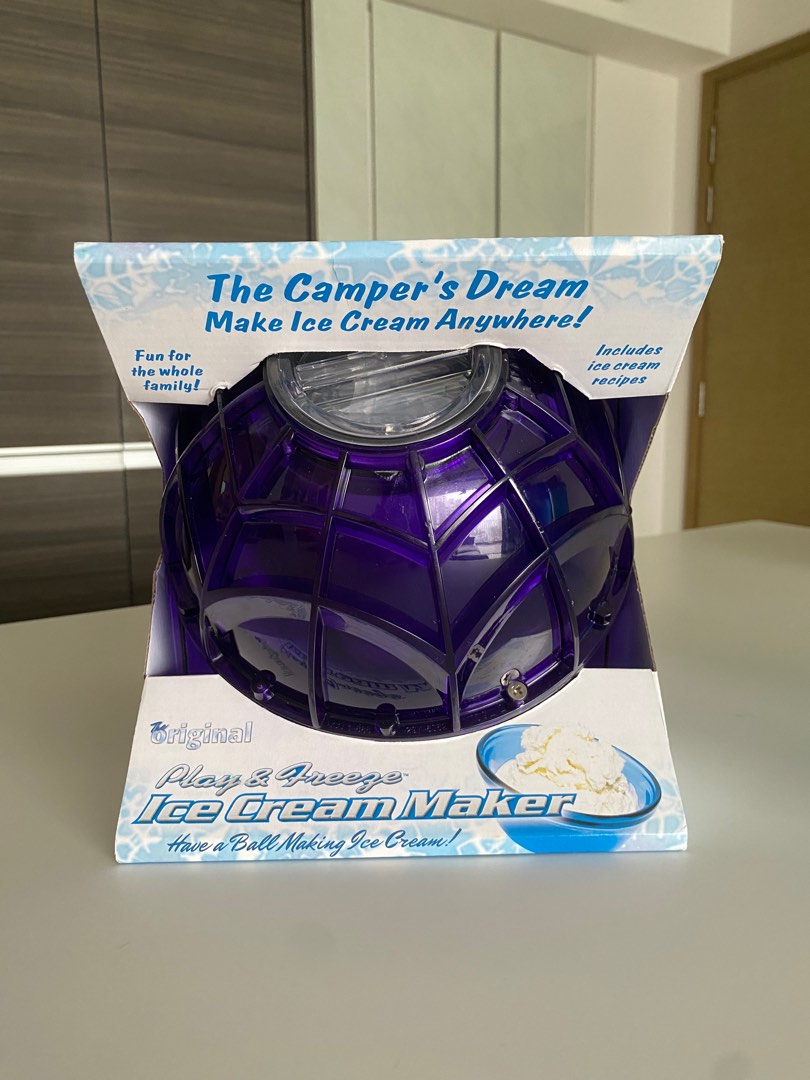 THE ORIGINAL PLAY and Freeze Ice Cream Maker Ball Camper's Dream