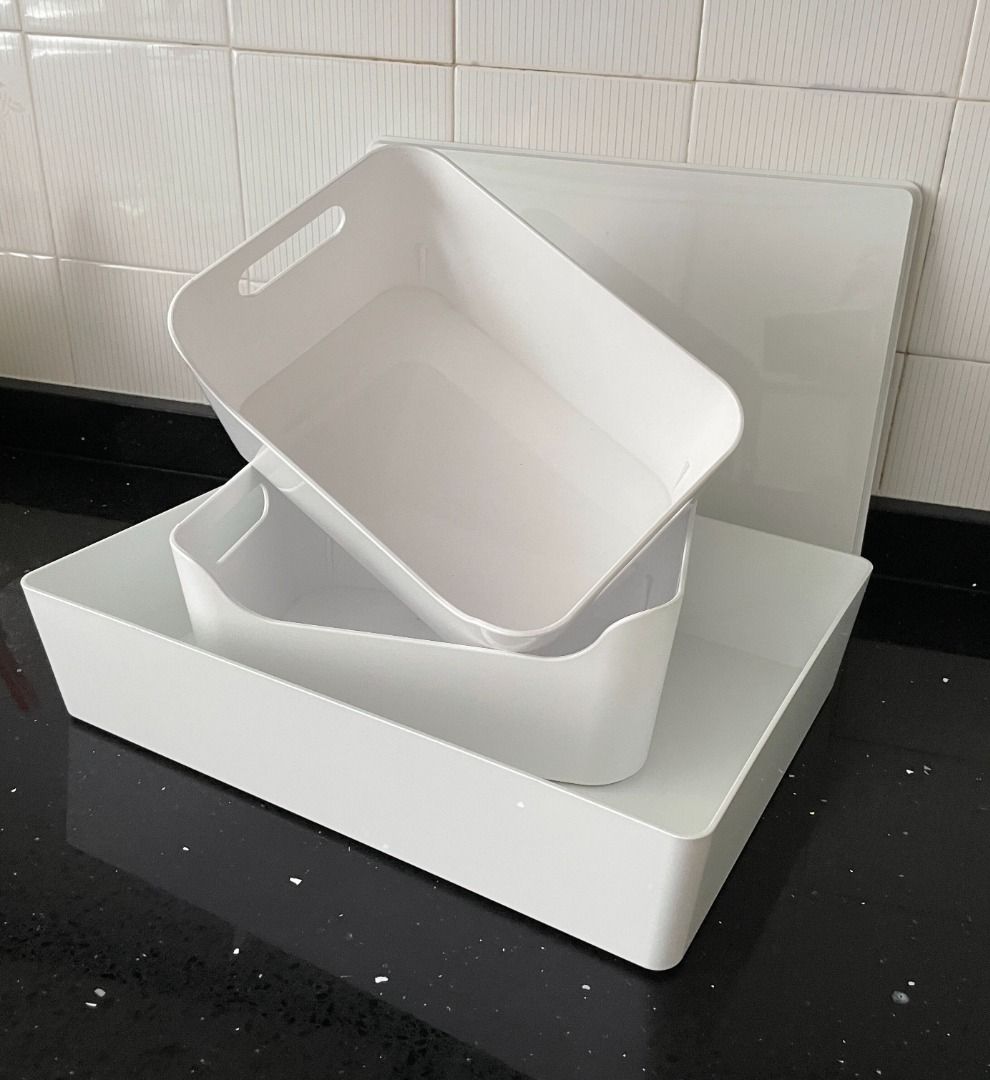 KUGGIS Box with lid, white, Width: 7 - IKEA