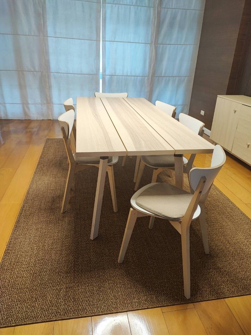 IKEA Dining Set 6 Seater, Furniture & Home Living, Furniture, Tables ...