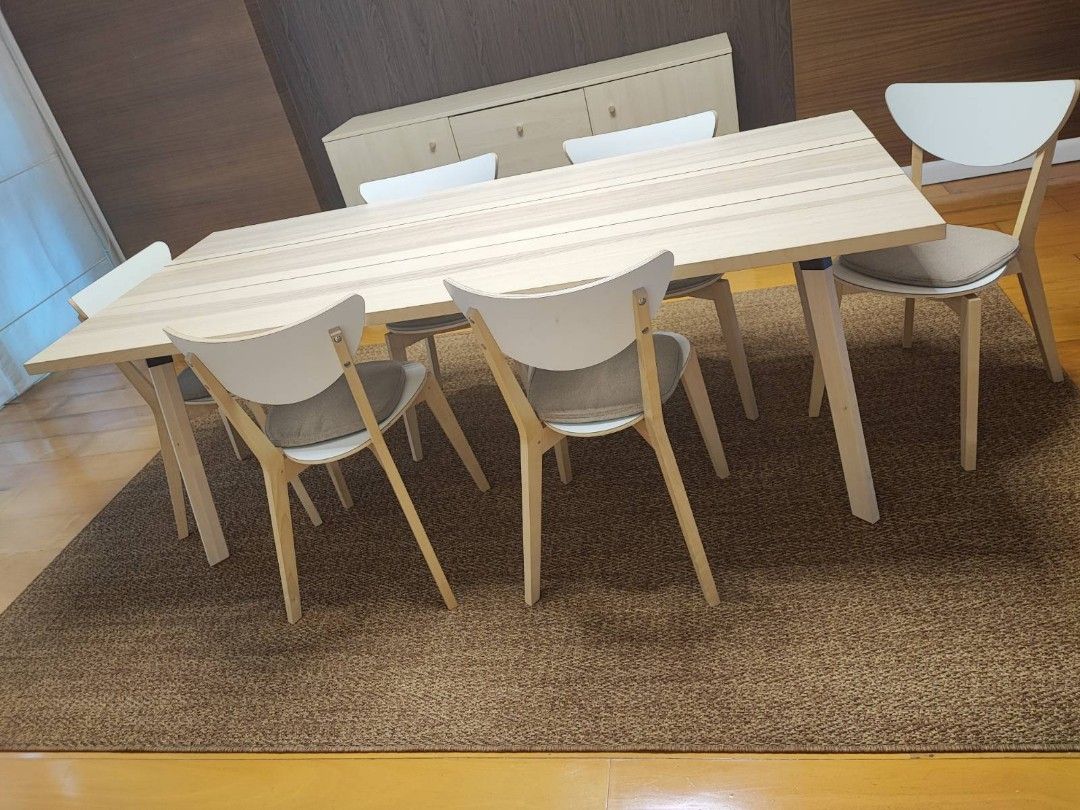 IKEA Dining Set 6 Seater, Furniture & Home Living, Furniture, Tables ...