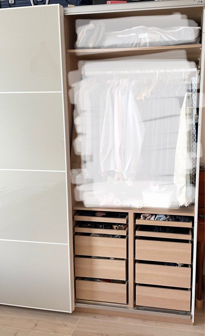 Ikea Pax sliding door wardrobe, 傢俬＆家居, 傢俬, 書櫃、櫃子及架 Carousell