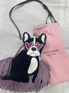 Kate Spade Claude Dog Smooth Leather Coin Purse Bag Charm Keychain