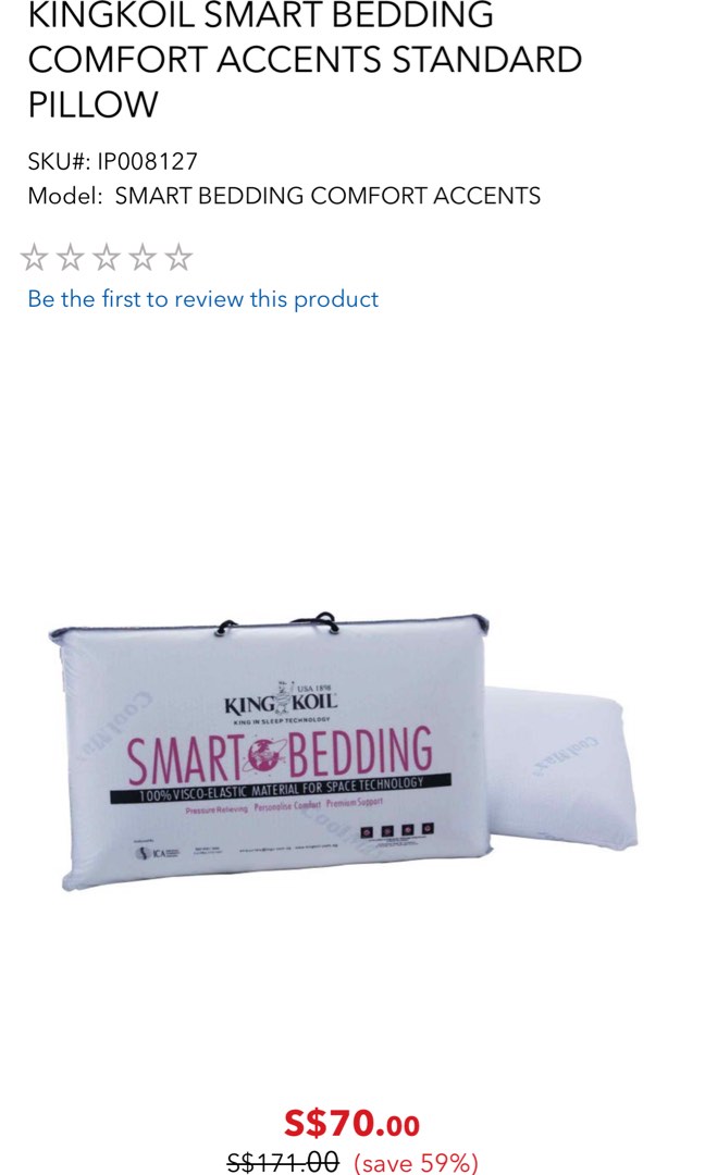 King koil store smart bedding pillow