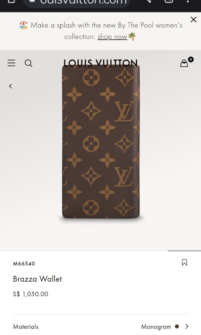 Louis Vuitton Brazza Wallet Monogram Canvas Brown