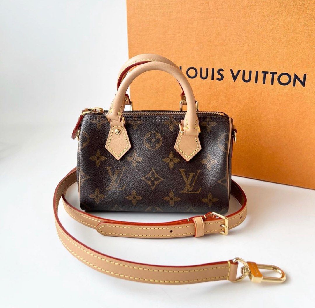 Lv Nano Speedy Black Monogram, Luxury, Bags & Wallets on Carousell