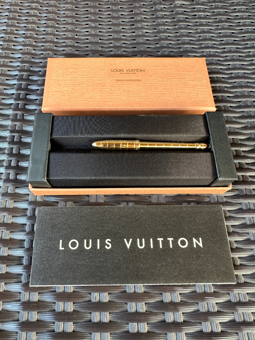 Louis Vuitton Stylo Agenda Ballpoint Pen Gold GM 11cm pre-owned w/Box
