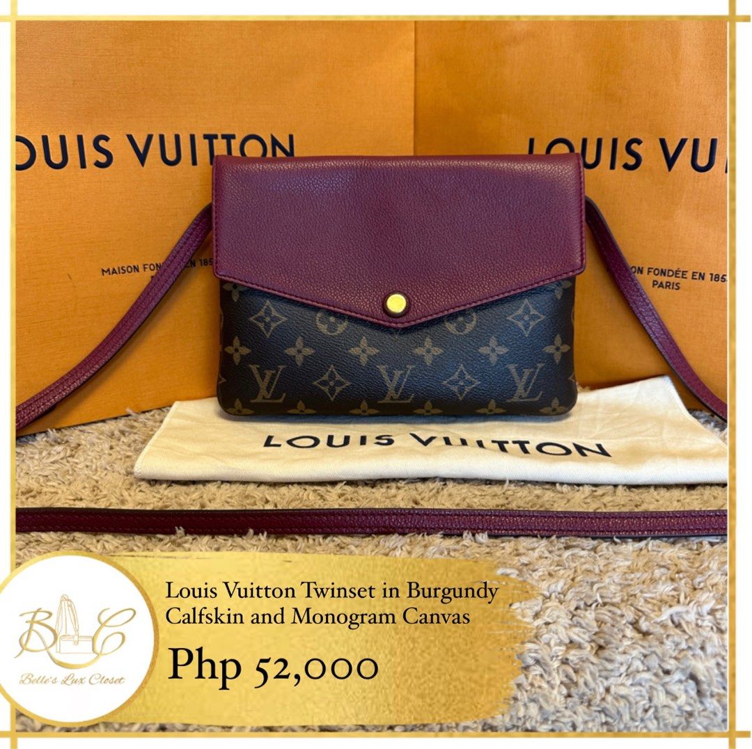 Louis Vuitton - Monogram Canvas & Red Leather Twinset Crossbody Bag