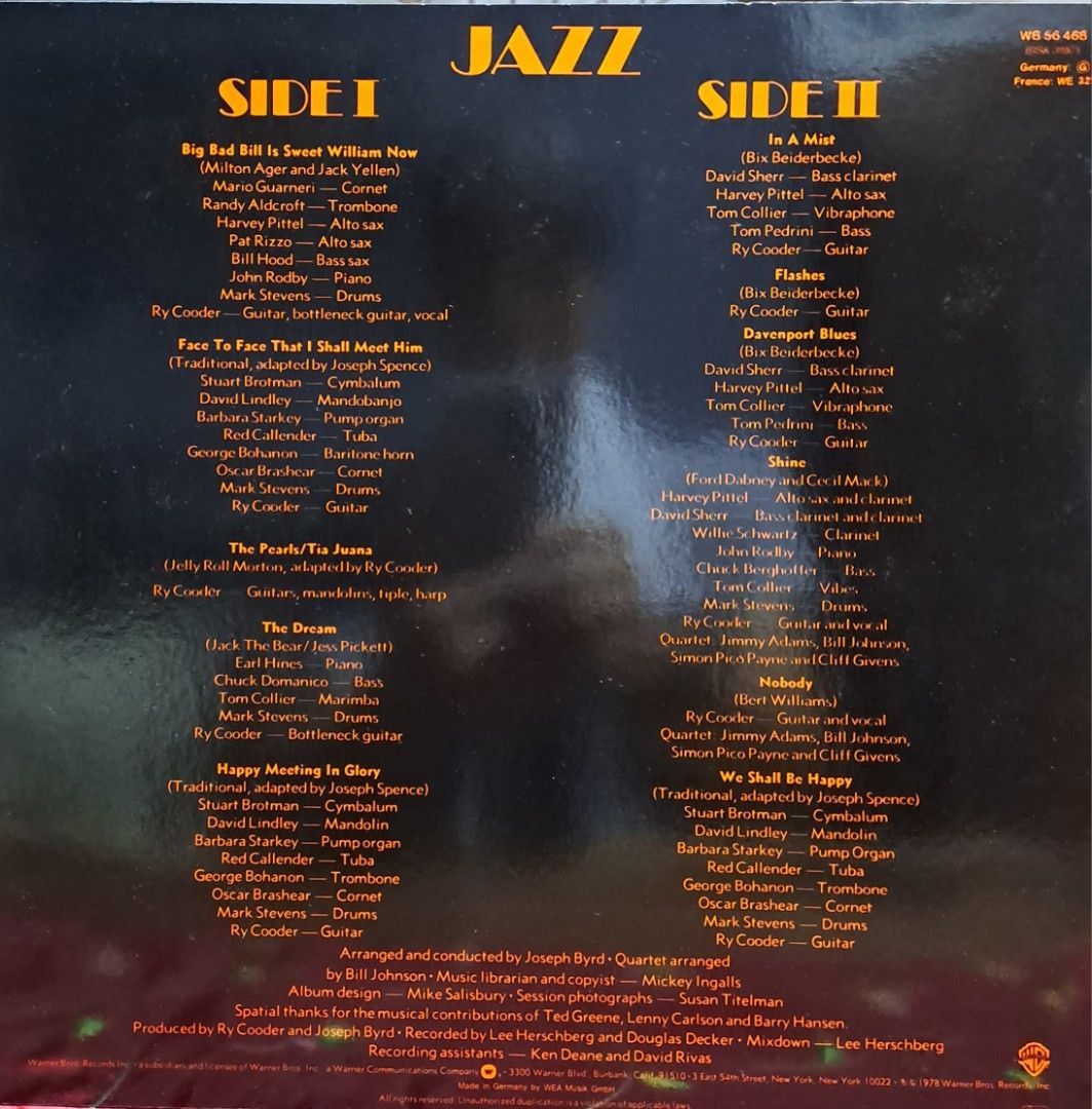 LP Vinyl Record (Category: Vinyls) located in Kuala Lumpur. Submitted by ybloy88 (Listing ID 1237010090, Image 2). Description: LP Ry Cooder Jazz 1978 Germany Pre owned collections Cleaned with Spin Clean COD Taman Desa KL or PM.