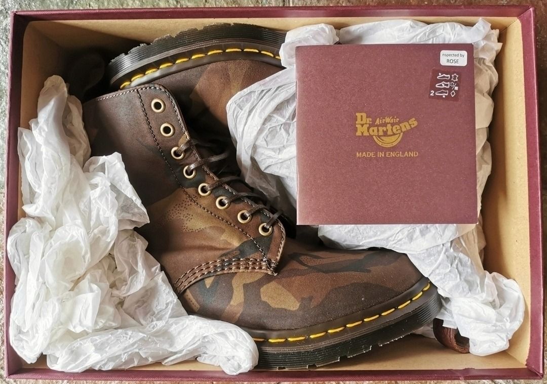 Made In England 1460 Pascal Camo Dr Martens, Men'S Fashion, Footwear, Boots  On Carousell