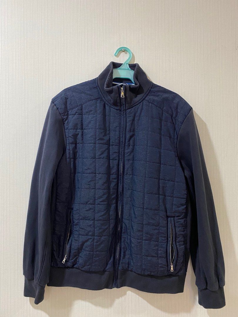 Marks Spencer Blue Harbour Hoodless Lightly Padded Zip Up
