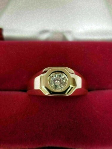Men's 2 carat hotsell solitaire diamond ring