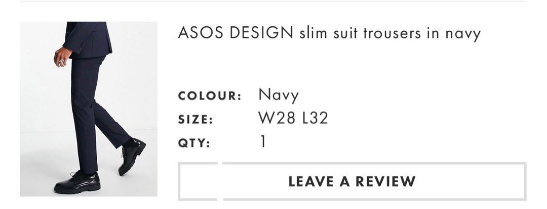 ASOS DESIGN slim suit pants in navy