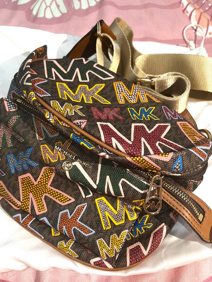 Michael Michael Kors Slater Sling Pack Messenger Bag Brown Multi