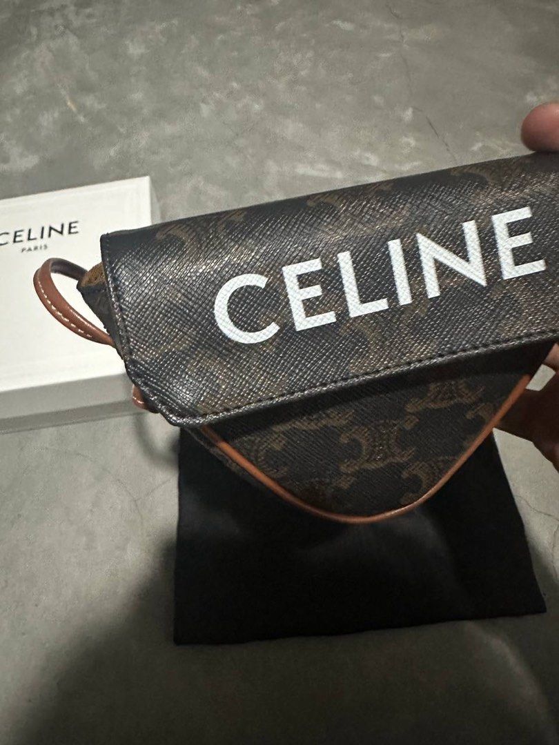 MINI TRIANGLE IN TRIOMPHE CANVAS WITH CELINE PRINT Women s
