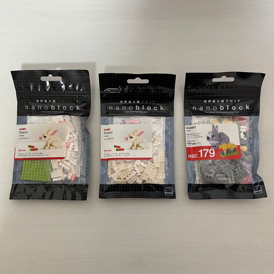 NANOBLOCK White Grey rabbits Hobbies Toys Toys Games on