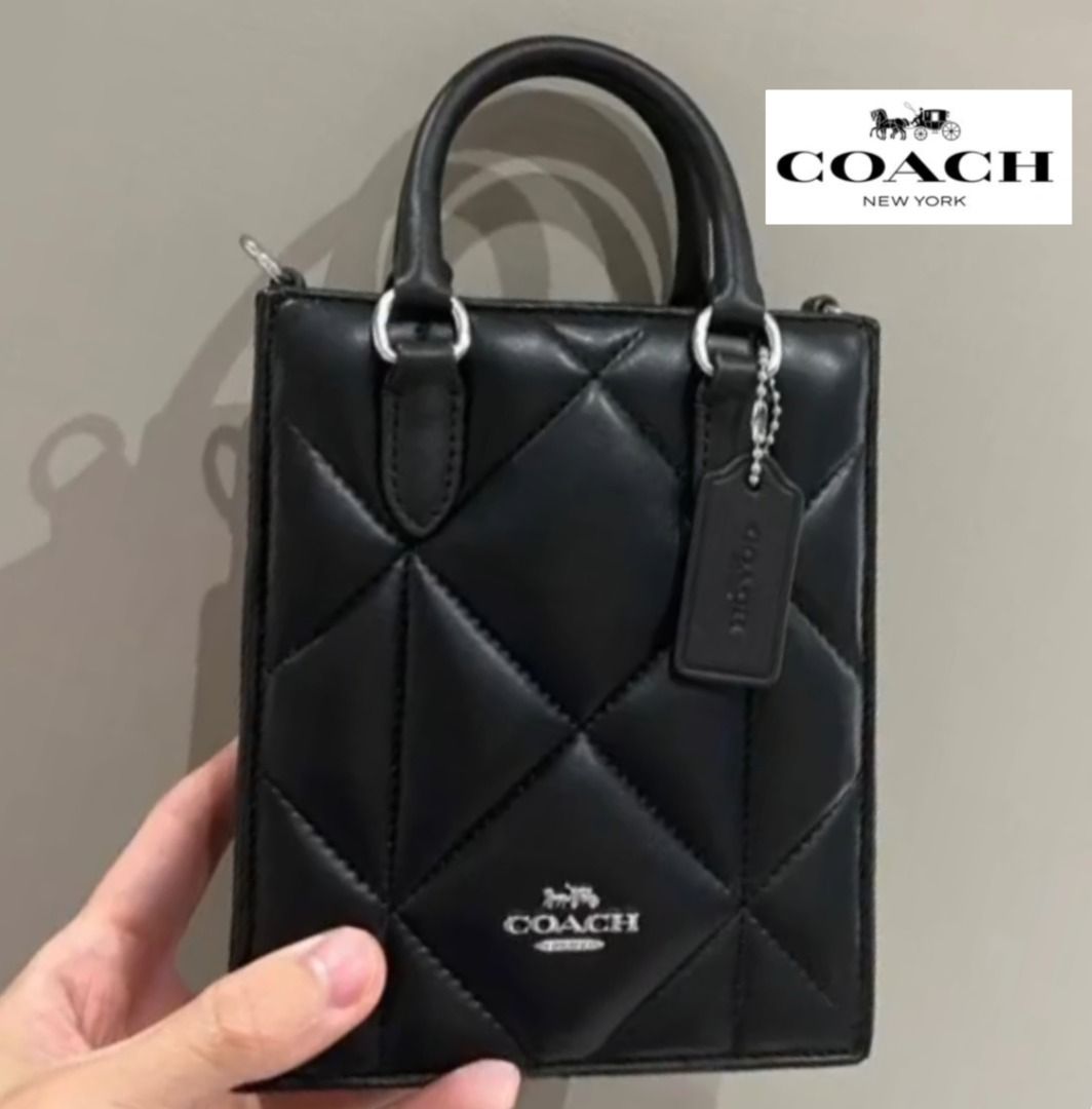 Black quilted coach purse best sale