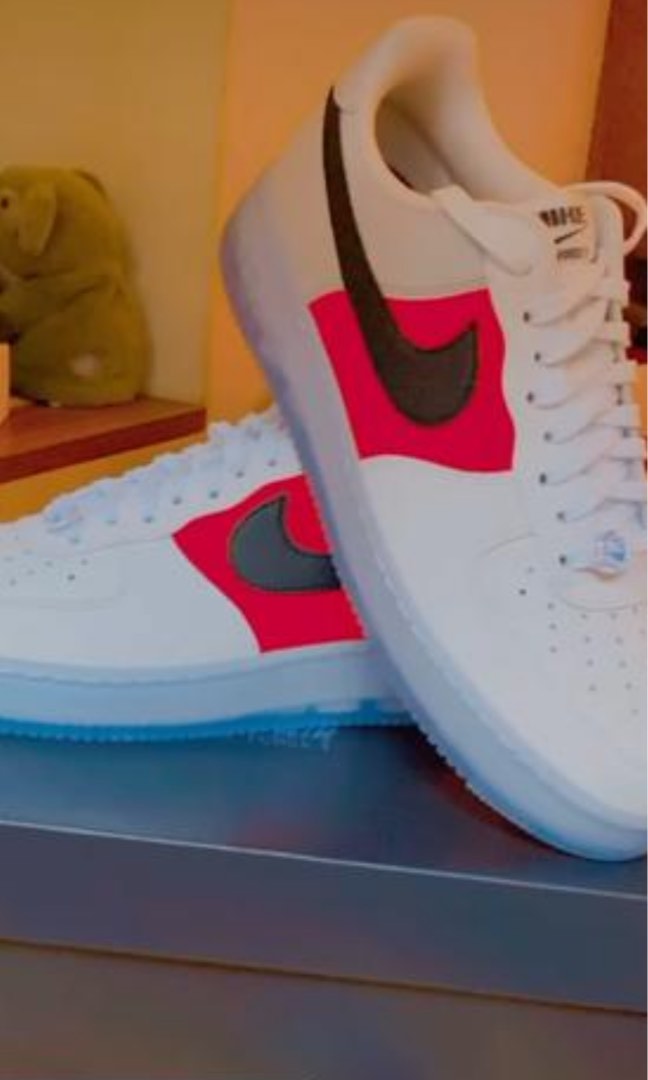 Nike Air Force 1 Low White Red Black (Icy Soles)