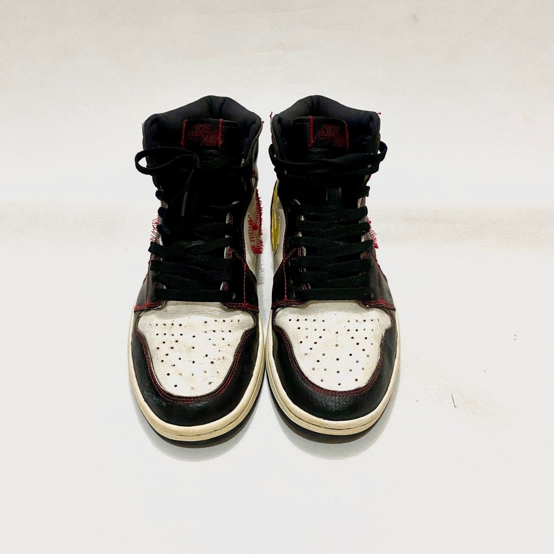 Nike Air Jordan High Defiant White Black Gym red, Fesyen Pria, Sepatu ,  Sneakers di Carousell