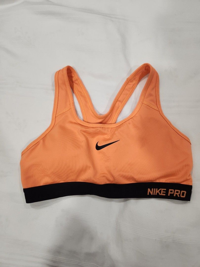 Nike Running Sports Bra Orange Black Size L, Women's Fashion
