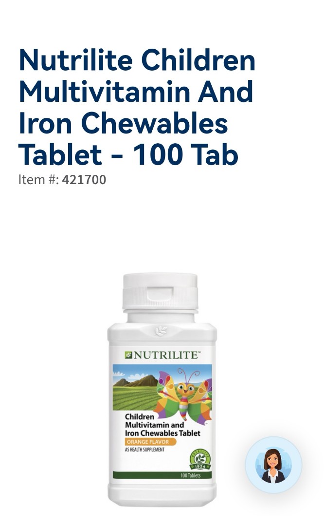 Nutrilite children multivitamin and iron chewables tablet, Health ...