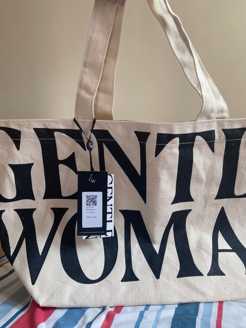 ONHAND Gentle woman Canvas Tote (Category: Tote Bags) located in Manila. Submitted by chbellev (Listing ID 1237018328, Image 1). Description: FRESH FROM BANGKOK ONHAND MOP: BPI, Unionbank, Gcash MOD: Lalamove, Grab, J&T.