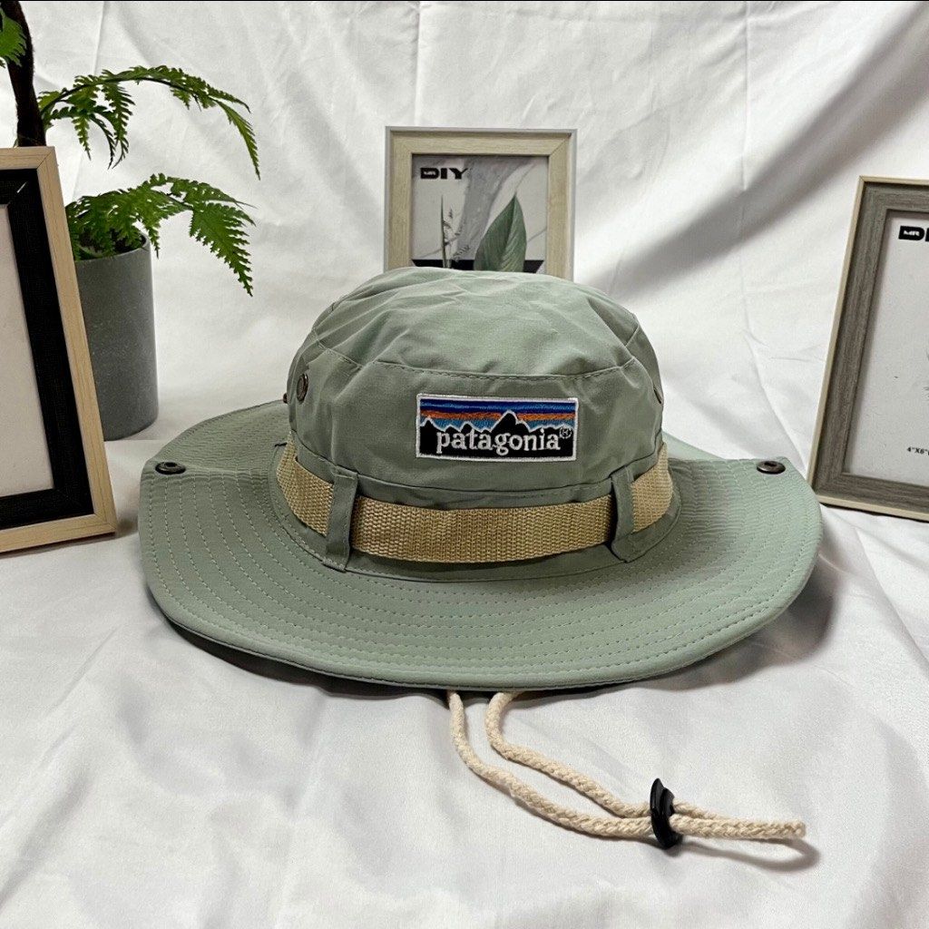Patagonia Bucket Hat Hiking Safari With Strap Thick Fabric Grade A Neat Work BRAND NEW READY STOCKS