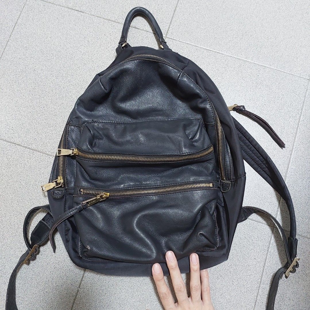 Parisian Black Leather Backpack, Women's Fashion, Bags & Wallets, Backpacks  on Carousell