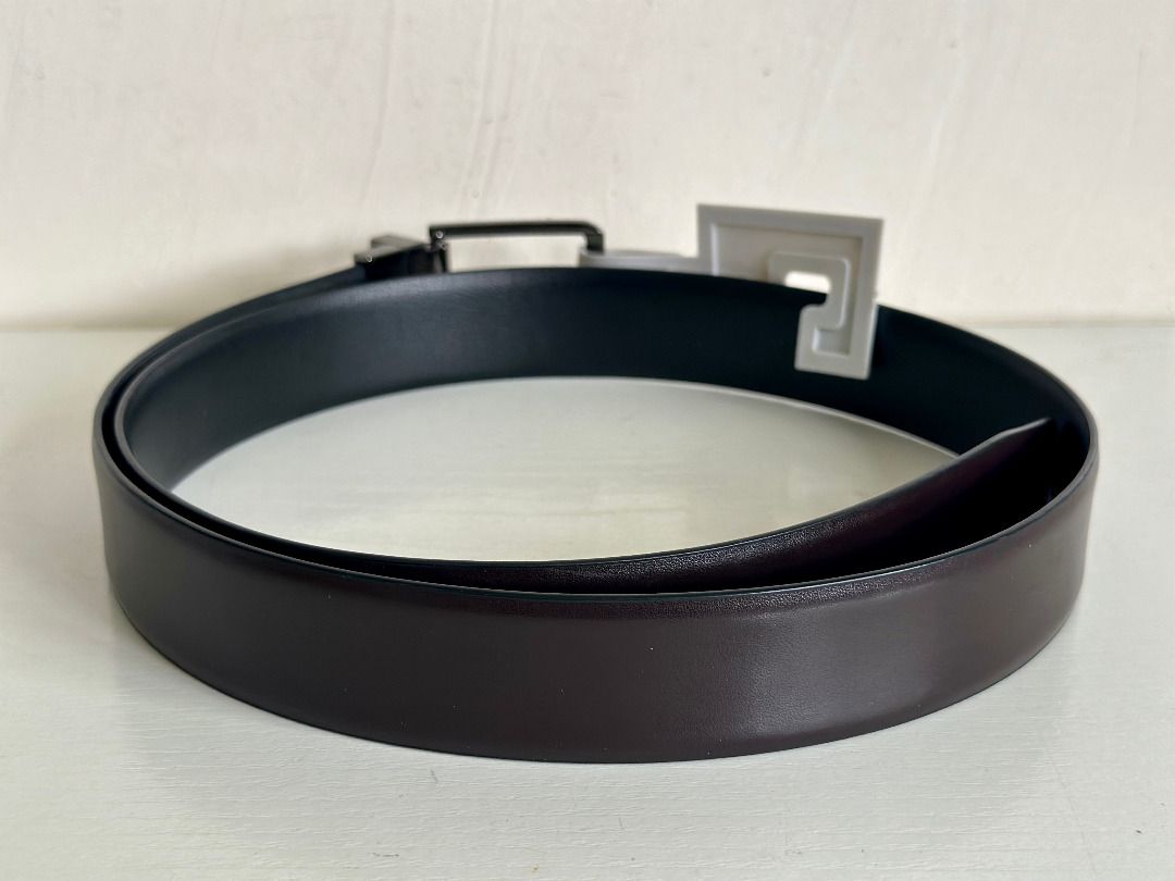 PERRY ELLIS PORTFOLIO REVERSIBLE BLACK / BROWN MENS LEATHER BELT