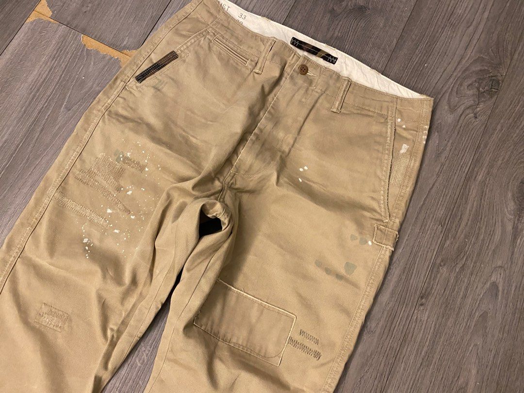 Polo Ralph Lauren Men Relaxed Fit Distress Patch Khaki chino pants